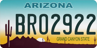 AZ license plate BRO2922