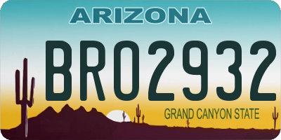 AZ license plate BRO2932