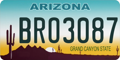AZ license plate BRO3087