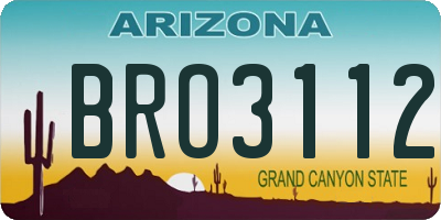 AZ license plate BRO3112