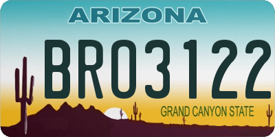 AZ license plate BRO3122