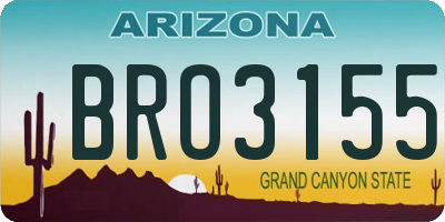 AZ license plate BRO3155