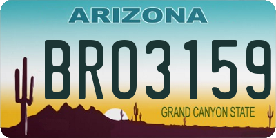 AZ license plate BRO3159