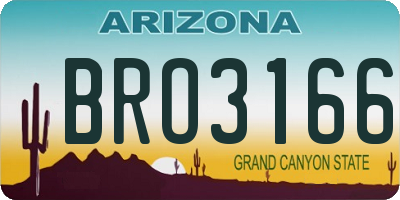 AZ license plate BRO3166
