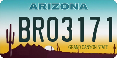 AZ license plate BRO3171