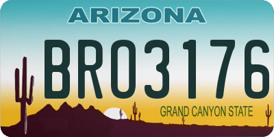 AZ license plate BRO3176