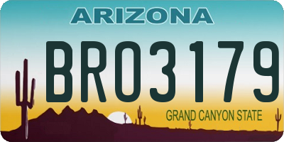 AZ license plate BRO3179