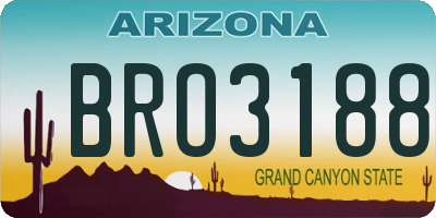 AZ license plate BRO3188