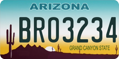 AZ license plate BRO3234