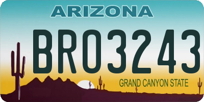 AZ license plate BRO3243