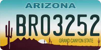 AZ license plate BRO3252