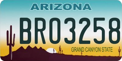 AZ license plate BRO3258