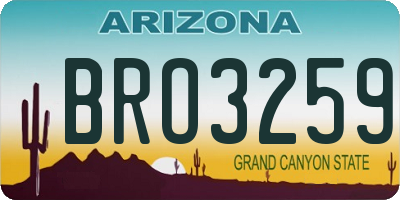 AZ license plate BRO3259
