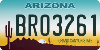 AZ license plate BRO3261