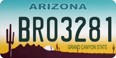 AZ license plate BRO3281