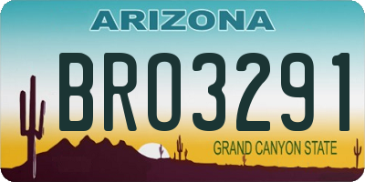 AZ license plate BRO3291
