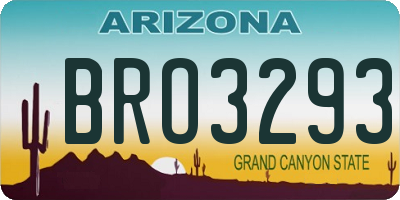 AZ license plate BRO3293
