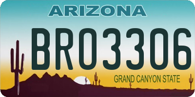 AZ license plate BRO3306