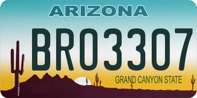 AZ license plate BRO3307