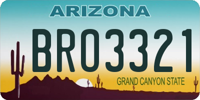 AZ license plate BRO3321