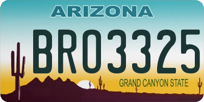 AZ license plate BRO3325