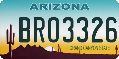 AZ license plate BRO3326