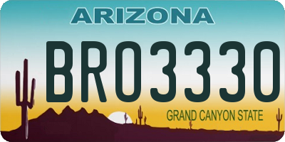 AZ license plate BRO3330