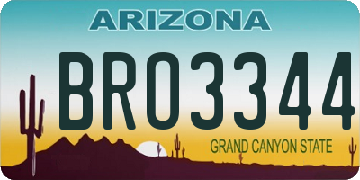 AZ license plate BRO3344