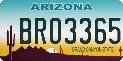 AZ license plate BRO3365
