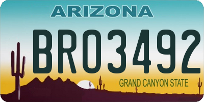 AZ license plate BRO3492