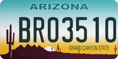 AZ license plate BRO3510
