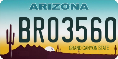 AZ license plate BRO3560
