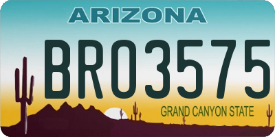 AZ license plate BRO3575