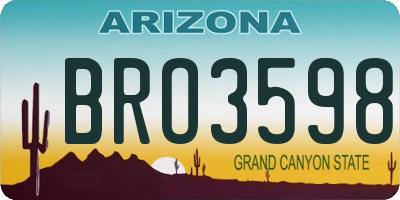 AZ license plate BRO3598