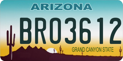 AZ license plate BRO3612