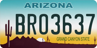 AZ license plate BRO3637
