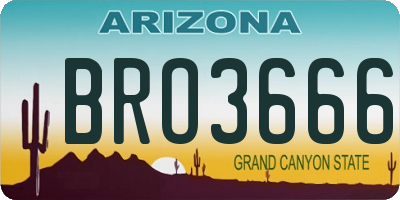 AZ license plate BRO3666