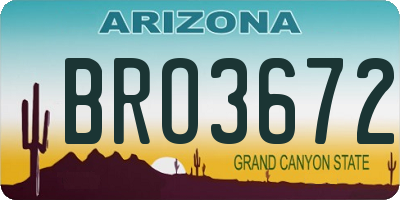 AZ license plate BRO3672