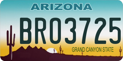 AZ license plate BRO3725