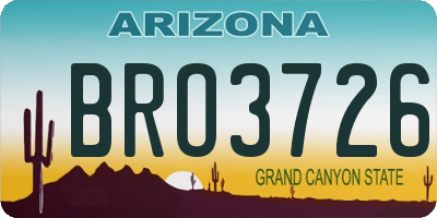 AZ license plate BRO3726