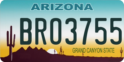 AZ license plate BRO3755