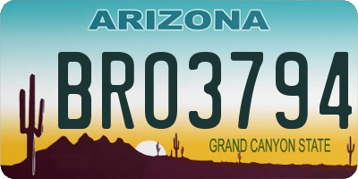 AZ license plate BRO3794