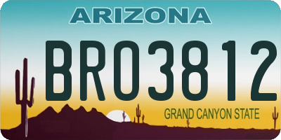 AZ license plate BRO3812