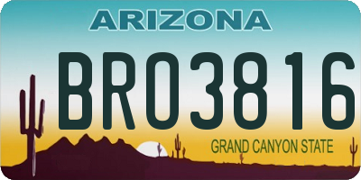 AZ license plate BRO3816