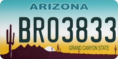 AZ license plate BRO3833