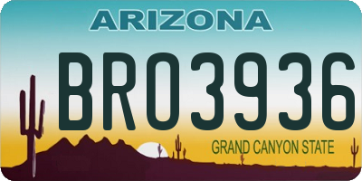 AZ license plate BRO3936