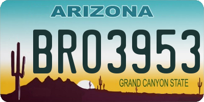 AZ license plate BRO3953