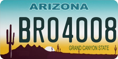 AZ license plate BRO4008