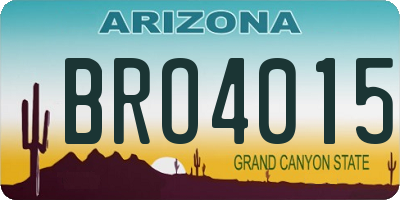 AZ license plate BRO4015