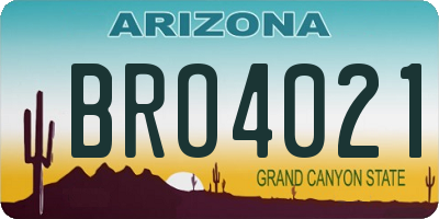 AZ license plate BRO4021